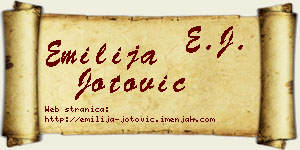 Emilija Jotović vizit kartica